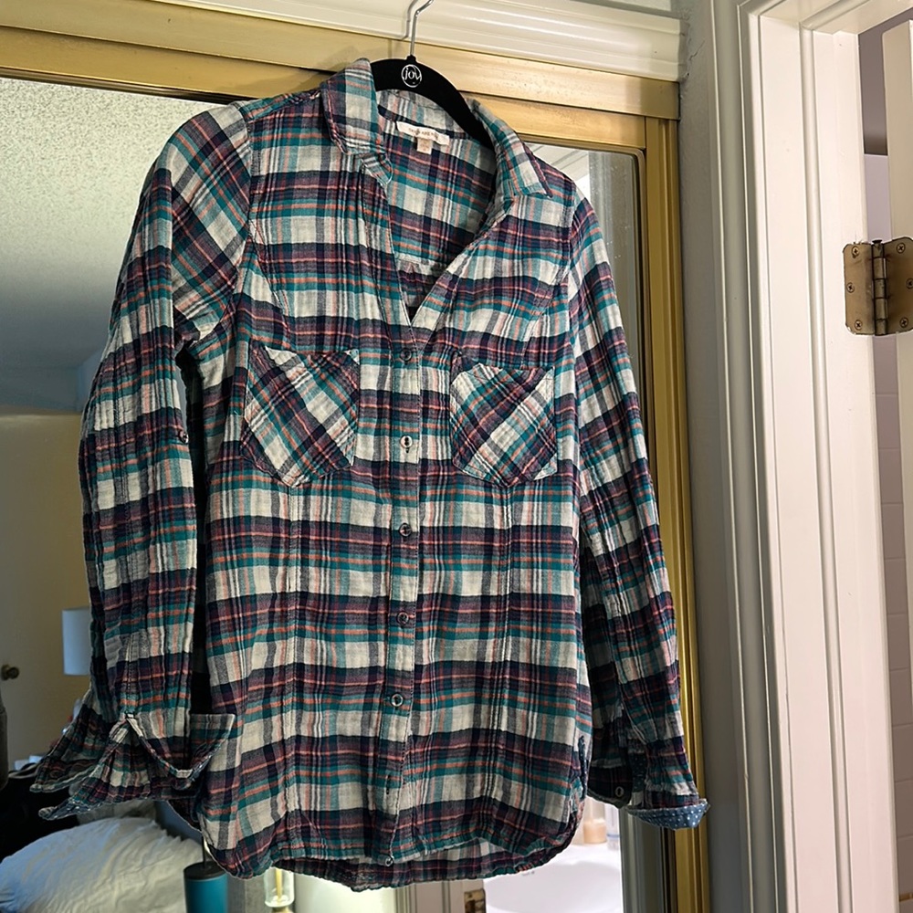 Plaid Shirt with super cute sleeve details